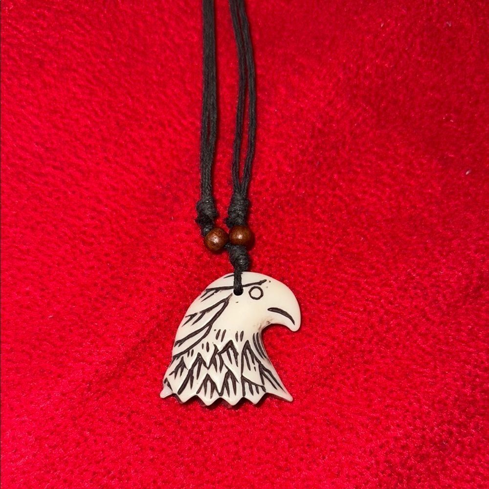 Eagle Pendant Necklace with Black Cord